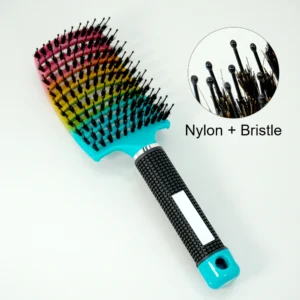 Curly Hair Brush - Detangling Bristle & Nylon Massage