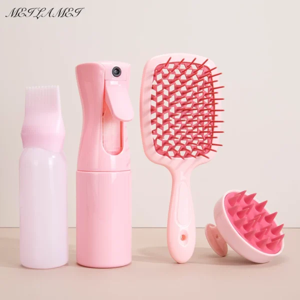 Curly Hair Brush Set - 4Pcs Silicone Scalp Massage