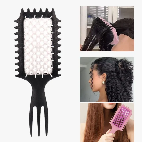 Curly Hair Brush 3-in-1 Detangling & Curl Enhancing - Image 3