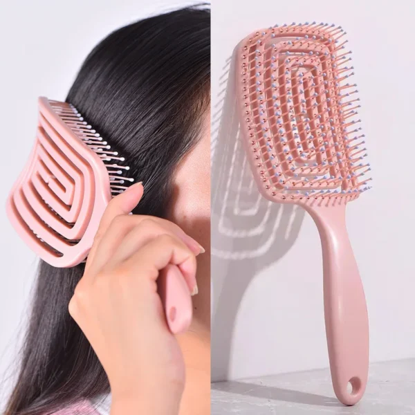 Curly Hair Brush Elastic Scalp Massage & Detangling Tool