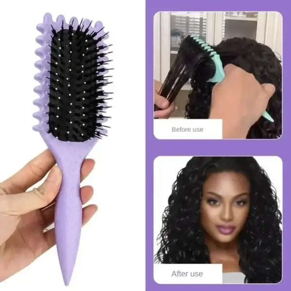 Curly Hair Brush Anti-Static Scalp Massager Comb - Image 2