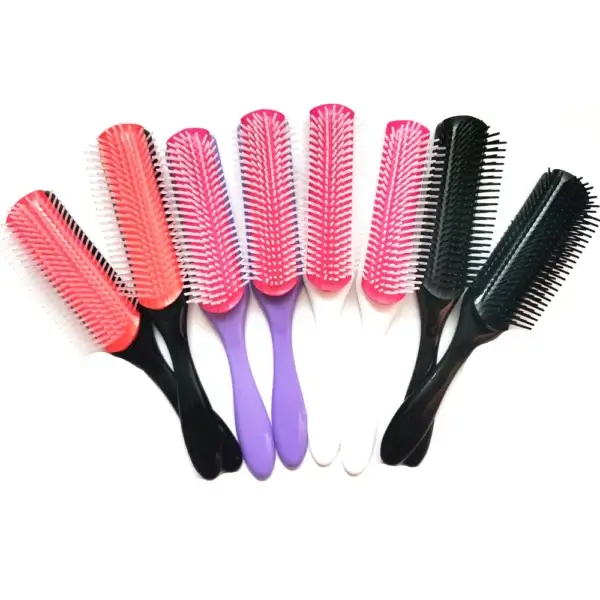 Curly Hair Brush 9-Rows Detangling & Scalp Massager - Image 3