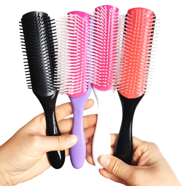 Curly Hair Brush 9-Rows Detangling & Scalp Massager