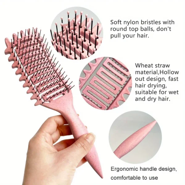 Curly Hair Brush - 3-in-1 Detangling and Defining - Image 2