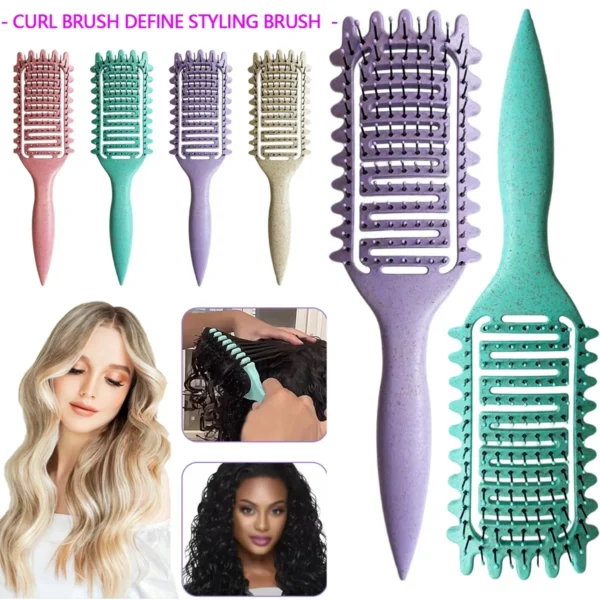 Curly Hair Brush – 3-in-1 Detangling Styling Comb - Image 2