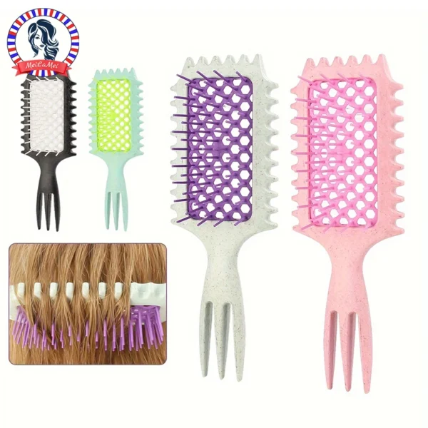 Curly Hair Brush: 3-in-1 Styling Comb with Massage