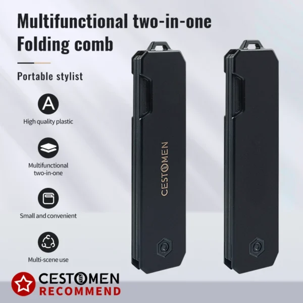 Curly Hair Brush - Portable Folding Comb for Men - Image 3