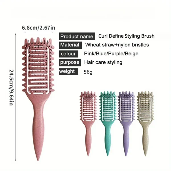 Curly Hair Brush - 3-in-1 Detangling and Defining - Image 4