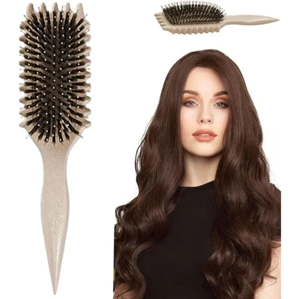 Curly Hair Brush Boar Bristle Detangling & Styling - Image 4