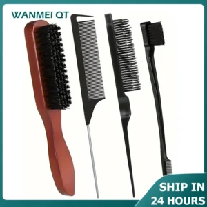 Curly Hair Brush Set - Boar Bristle Styling