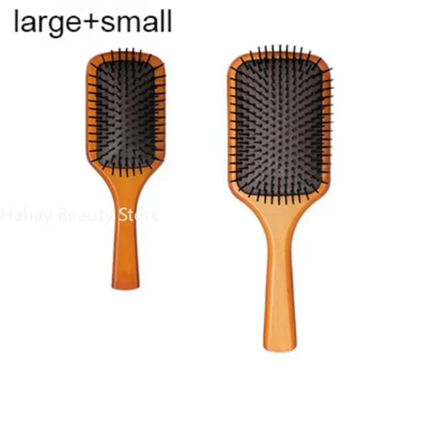 Curly Hair Brush – Wooden Anti-Static Detangle Comb - Image 2