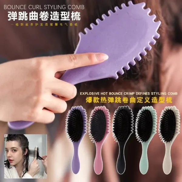Curly Hair Brush Boar Bristle for Detangling Curls - Image 2