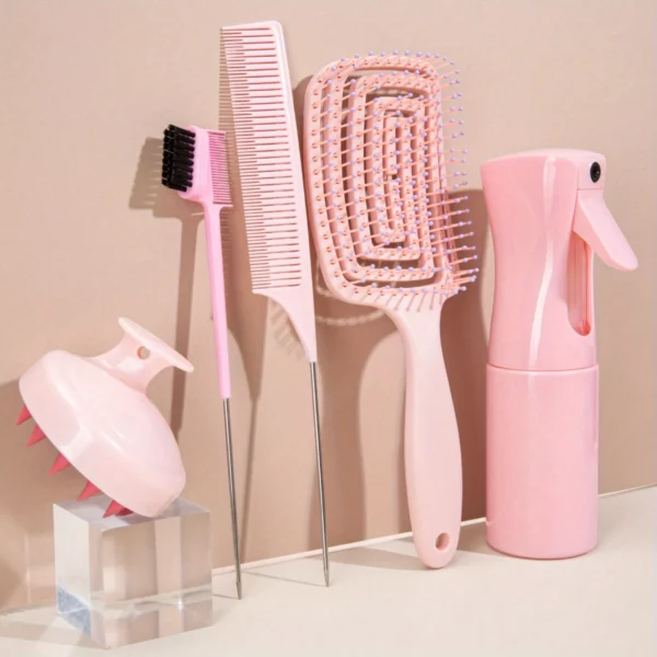 Curly Hair Brush - 5Pcs Tail Comb Set for Styling.